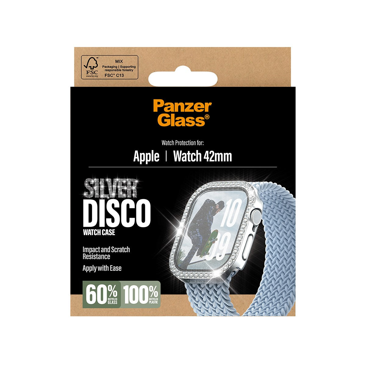 PanzerGlass® Screen Protector Fullbody Disco Silver Apple Watch 2025 | 42mm